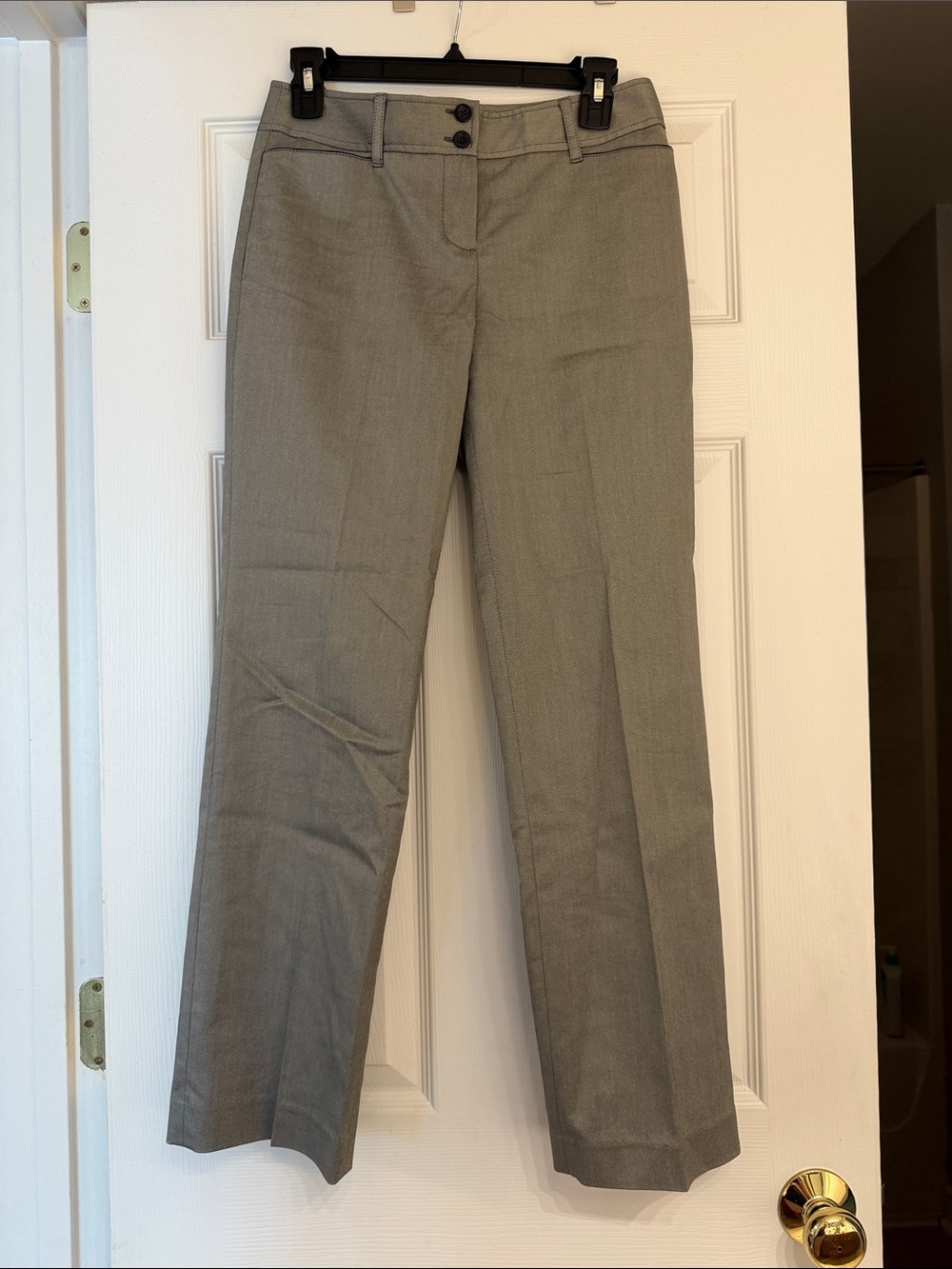 LOFT Gray Straight-Leg Dress Pants